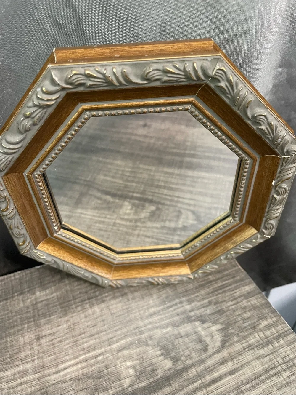 Vintage Octagonal Decretive Mirror - Catalda Fine Arts - Gold  - Small - 7 x 7